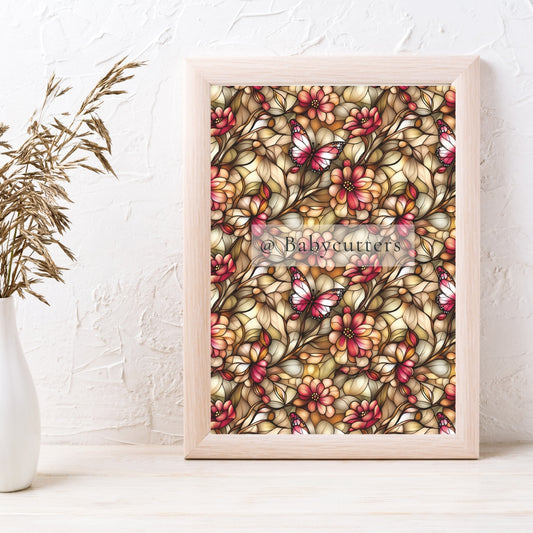 Stained Glass Butterfly Pattern 1 - Image Transfer Paper