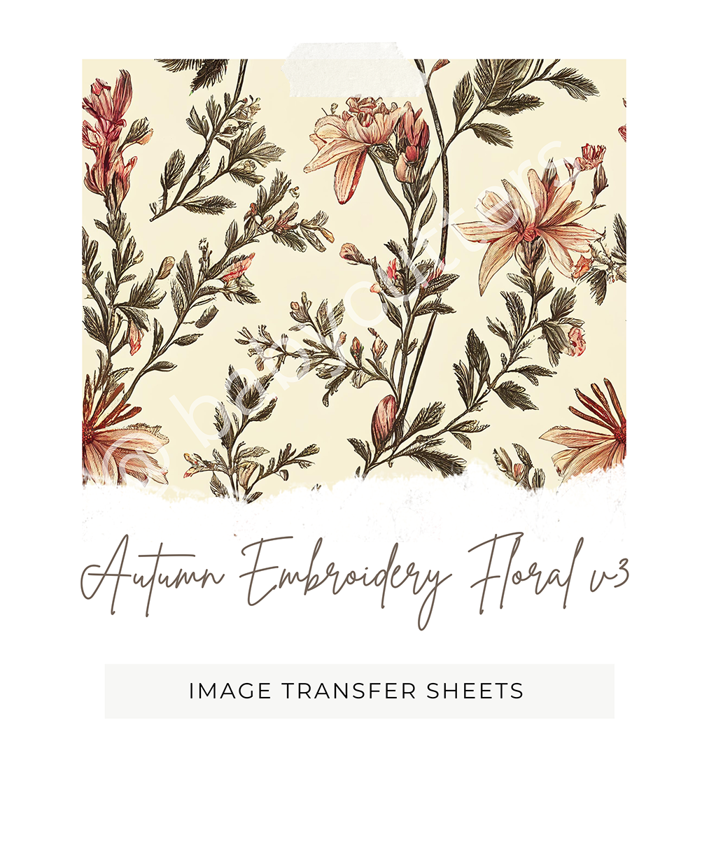 Autumn Embroidery Floral v3 - Image Transfer Paper