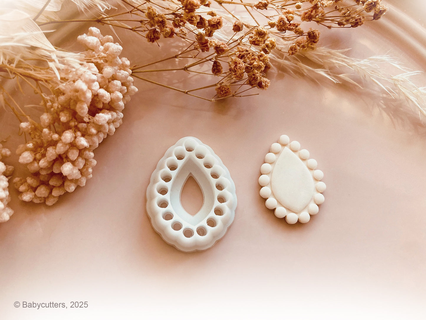 Round Circle Pattern Teardrop Boho Cutter Shape - Polymer Clay Cutter Tools