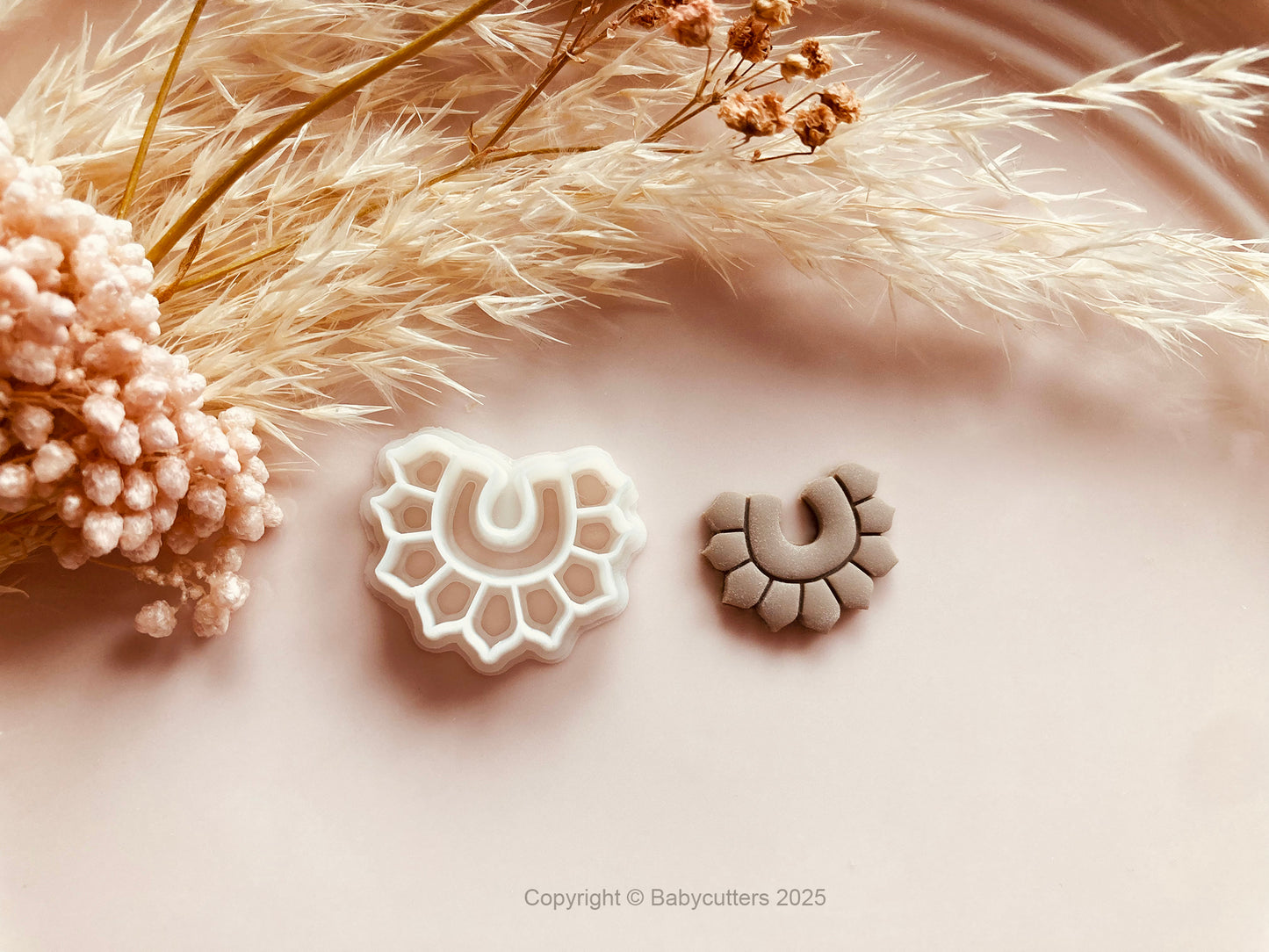 Half Sun Boho Style Fan Pattern Cutter Shape - Polymer Clay Cutter Tools
