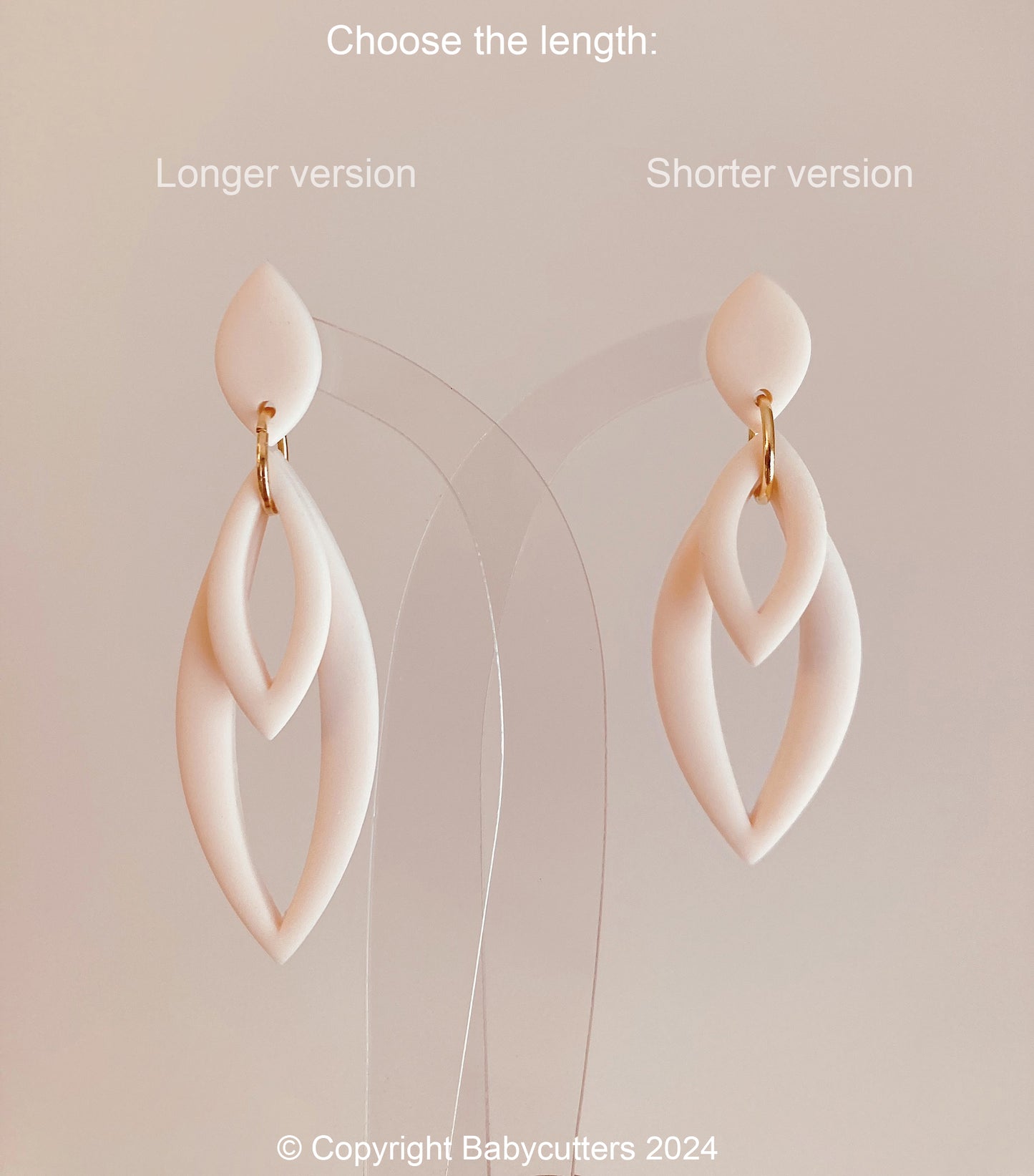 Oval Dangle Cutter Shape - 3 Cutter Set - Polymer Clay Cutter Tools - Long or Short Version
