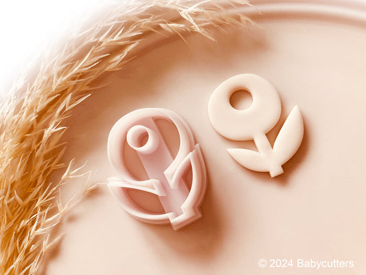 Abstract Cute Flower and Leaf Cutter Shape Polymer Clay Jewellery Cutter - 30mm by Height