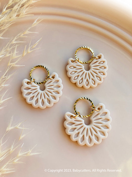 Petal Fan Embossed Flower Shape Polymer Clay Jewellery Cutter