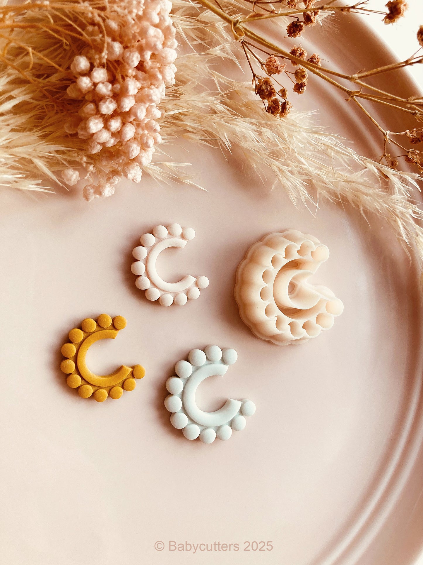 Round Circle Half Boho Pattern Cutter Shape - Polymer Clay Cutter