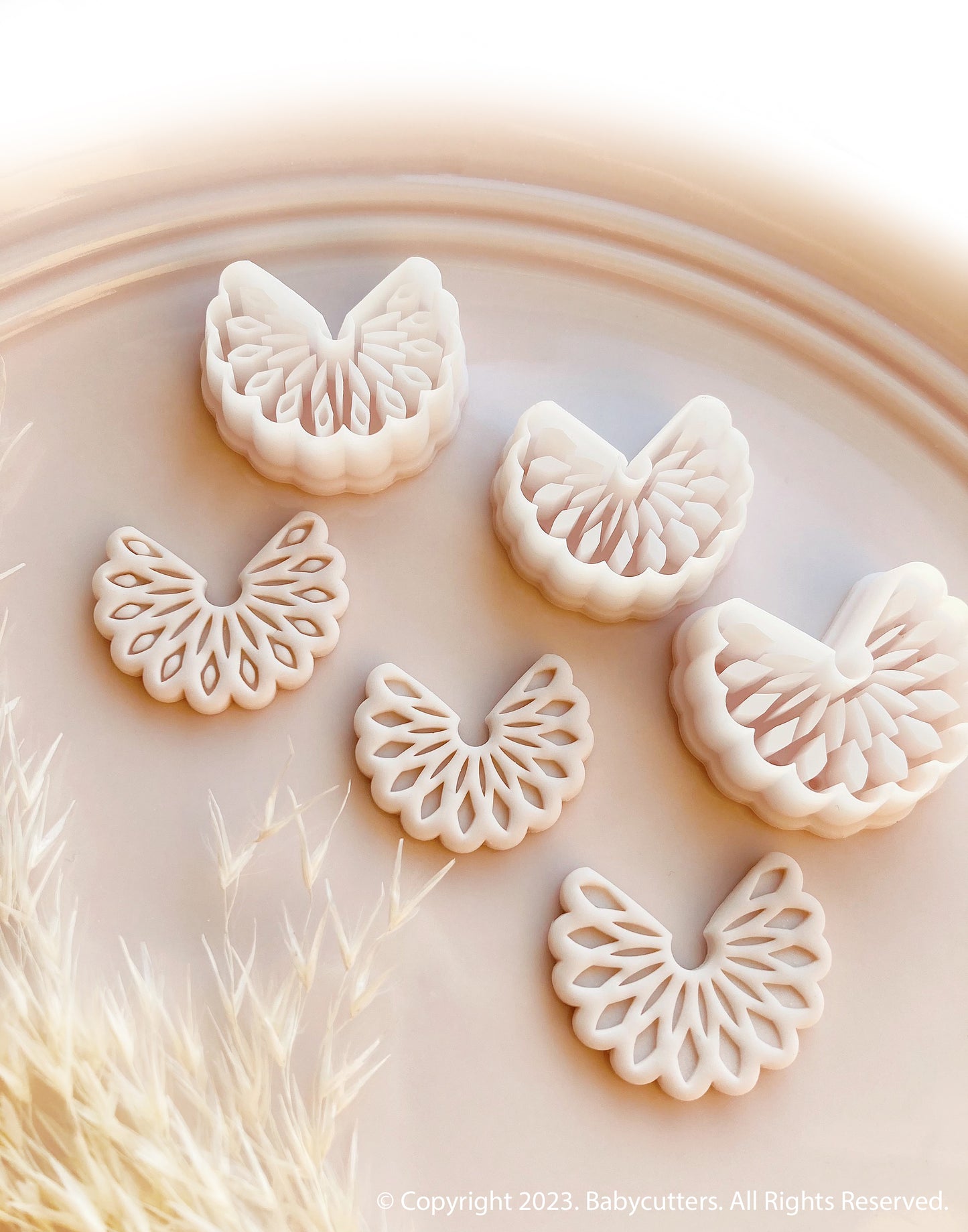 Petal Fan Embossed Flower Shape Polymer Clay Jewellery Cutter
