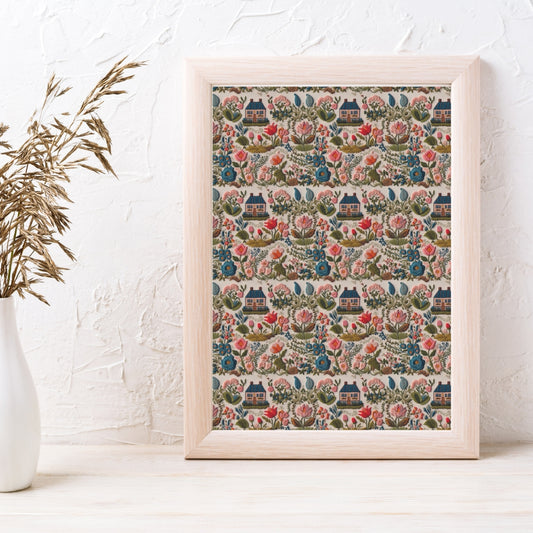 Cottage Embroidery Pattern - Image Transfer Paper