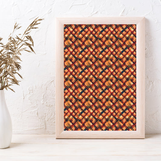 Plaid Diamond Orange Pattern - Image Transfer Paper