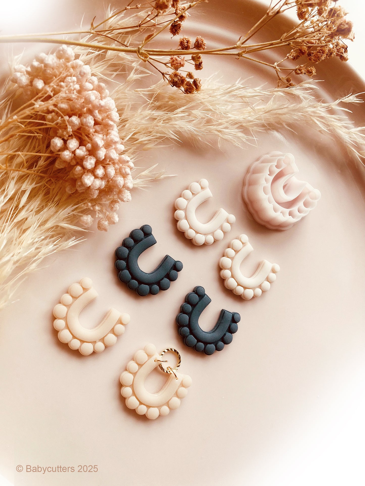 Half Round Circle Boho Pattern Pattern Polymer Clay Cutter