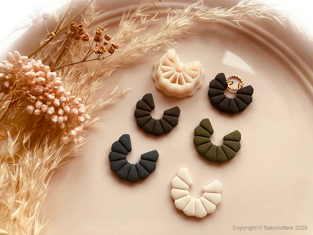 Abstract Boho Style Fan Pattern Cutter Shape - Polymer Clay Cutter Tools