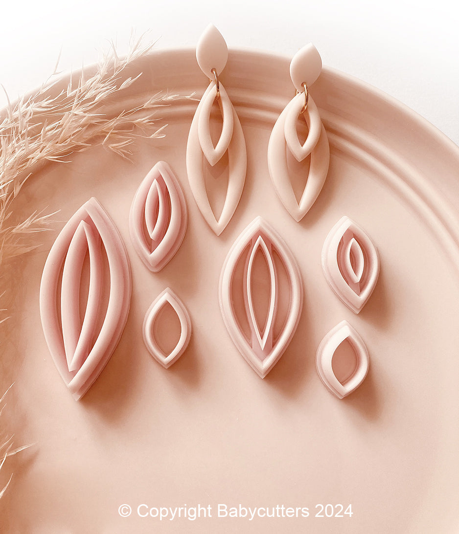 Oval Dangle Cutter Shape - 3 Cutter Set - Polymer Clay Cutter Tools - Long or Short Version