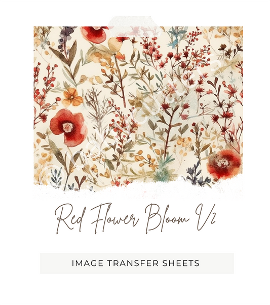 Red Floral Bloom v2 - Image Transfer Paper