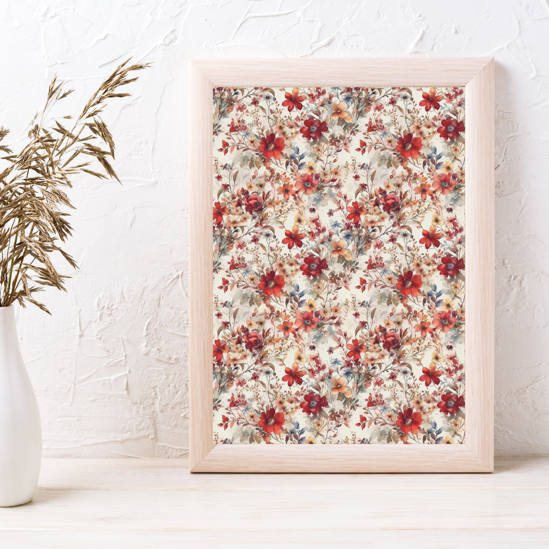 Red Floral Bloom v1 - Image Transfer Paper