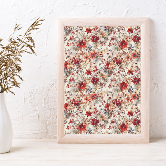 Red Floral Bloom v1 - Image Transfer Paper
