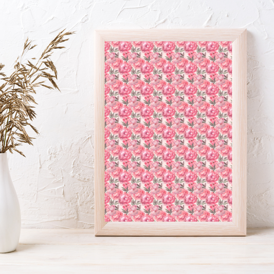 Lovely Pink Bunch Peony -  Image Transfer Paper