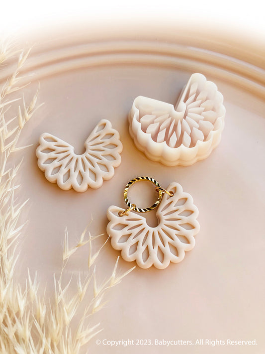 Petal Fan Embossed Flower Shape Polymer Clay Jewellery Cutter