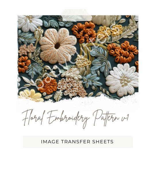 Floral Embroidery Pattern v1 - Image Transfer Paper