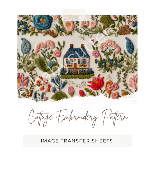 Cottage Embroidery Pattern - Image Transfer Paper