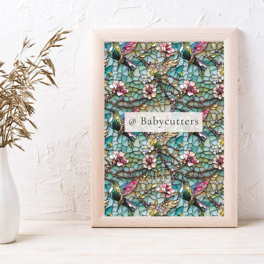 Hummingbird Pattern 1 - Image Transfer Paper