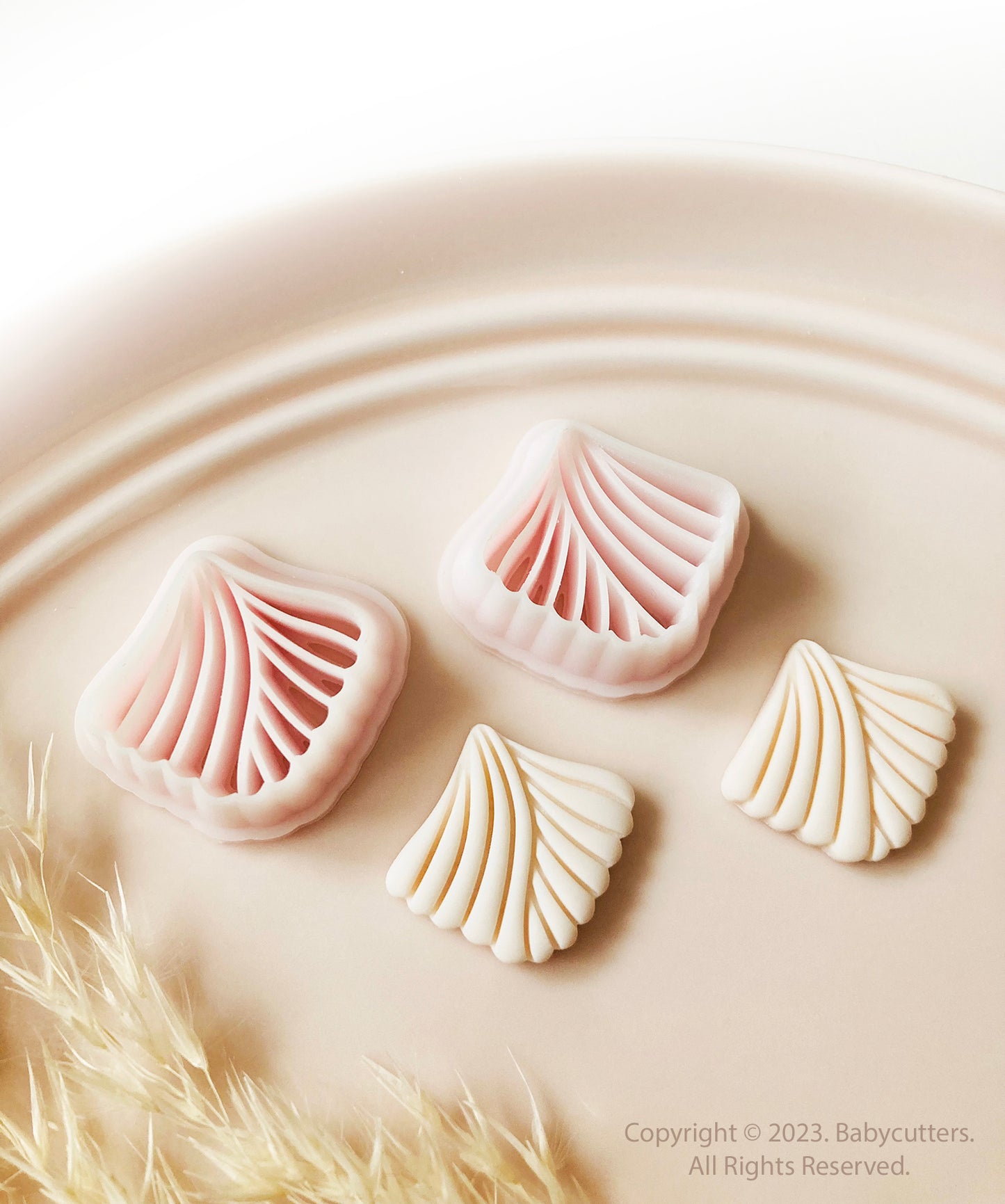 Art Deco Scallop Shell Fan Shape Polymer Clay Jewellery Cutter