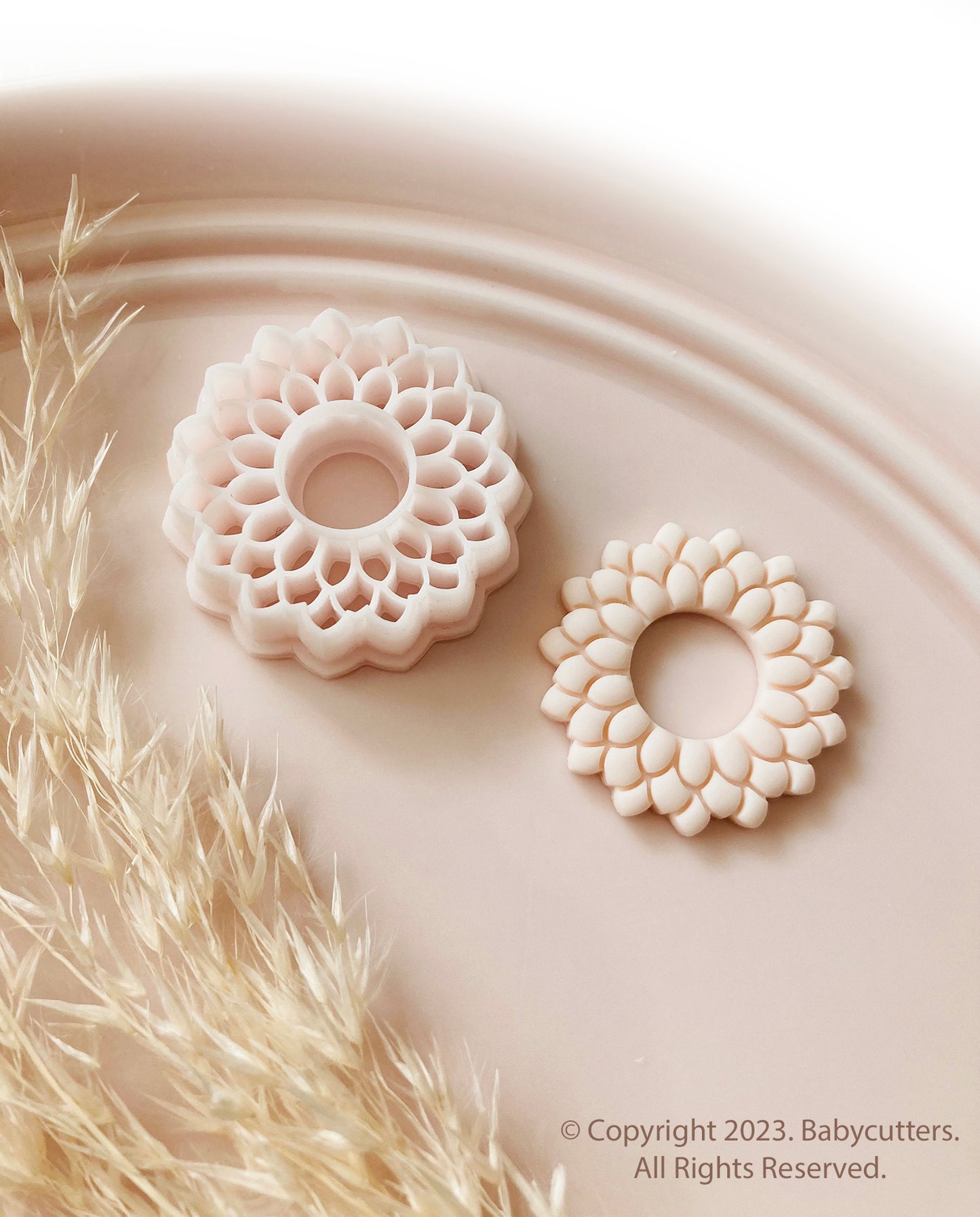 Sunflower with Circle Hole Flower Shape Polymer Clay Cutter