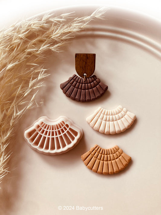 Macrame Cutter Design 3 - Embossed Shape Polymer Clay Jewellery Cutter - Approximate 20mm by Height