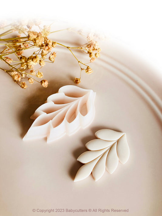 Long Embossed Autumn 7 Leaf Shape Polymer Clay Cutter - Polymer Clay Tools