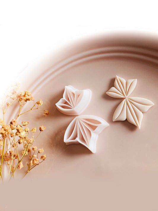 Winter Snowflake Petal Shape Cutter Set Shape Polymer Clay Jewellery Cutter - Embossed