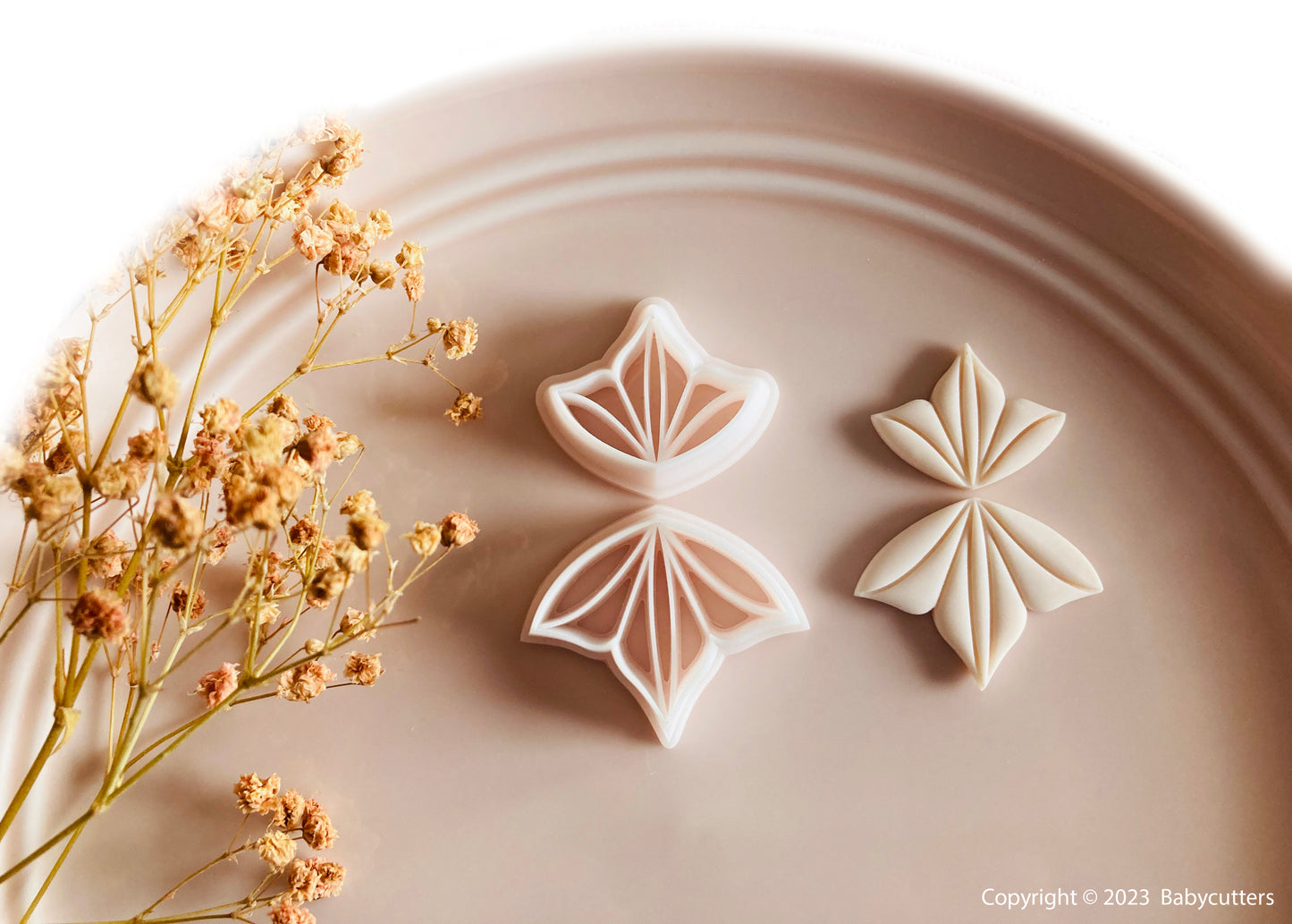 Winter Snowflake Petal Shape Cutter Set Shape Polymer Clay Jewellery Cutter - Embossed