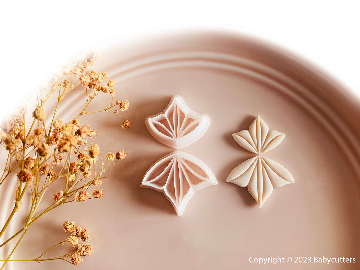Winter Snowflake Petal Shape Cutter Set Shape Polymer Clay Jewellery Cutter - Embossed