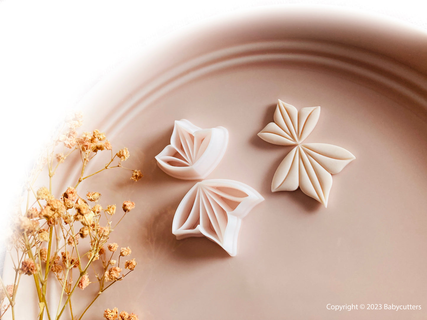 Winter Snowflake Petal Shape Cutter Set Shape Polymer Clay Jewellery Cutter - Embossed