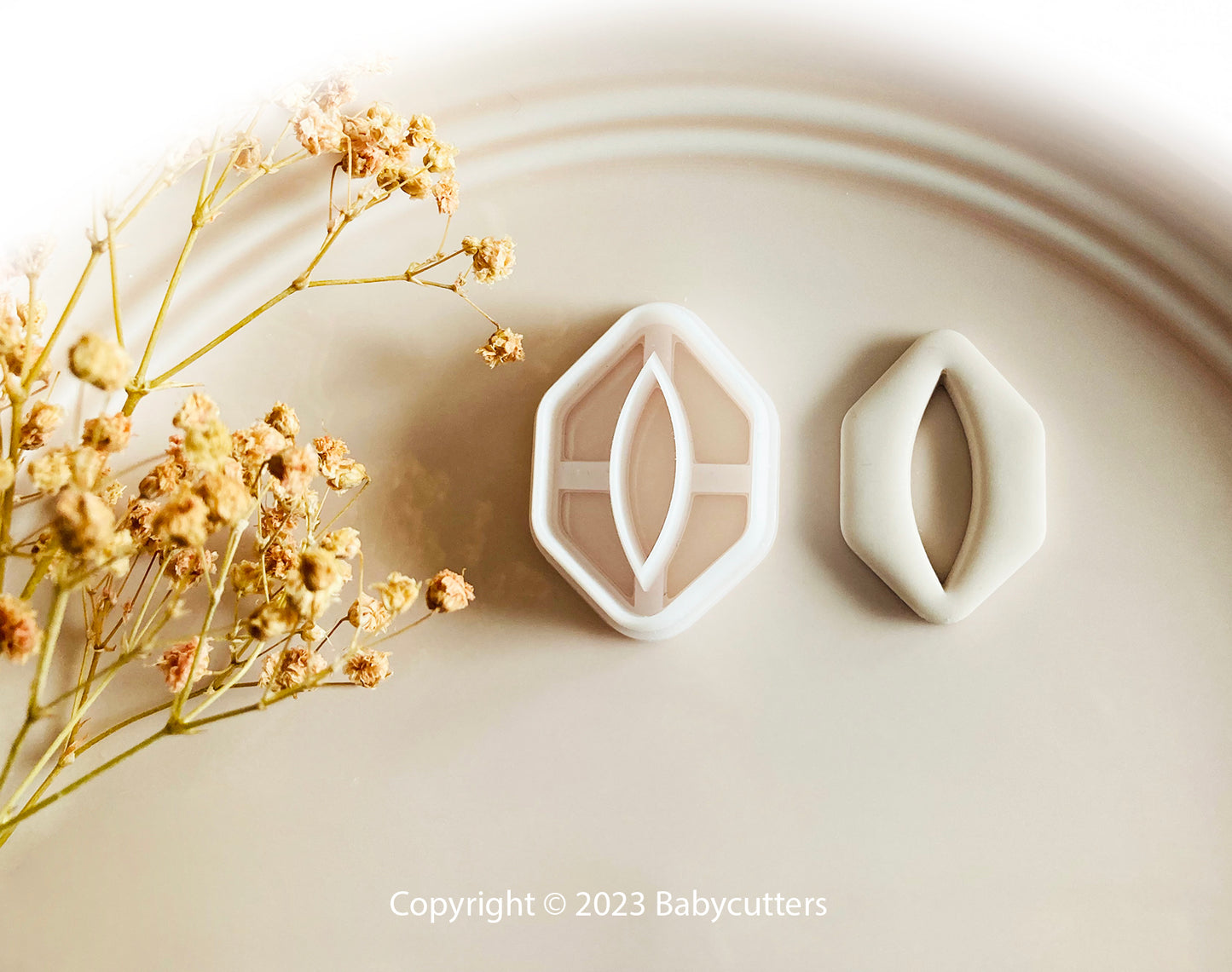 Diamond Shape with Oval Hole Polymer Clay Jewellery Cutter 33mm height- Polymer Clay Tools