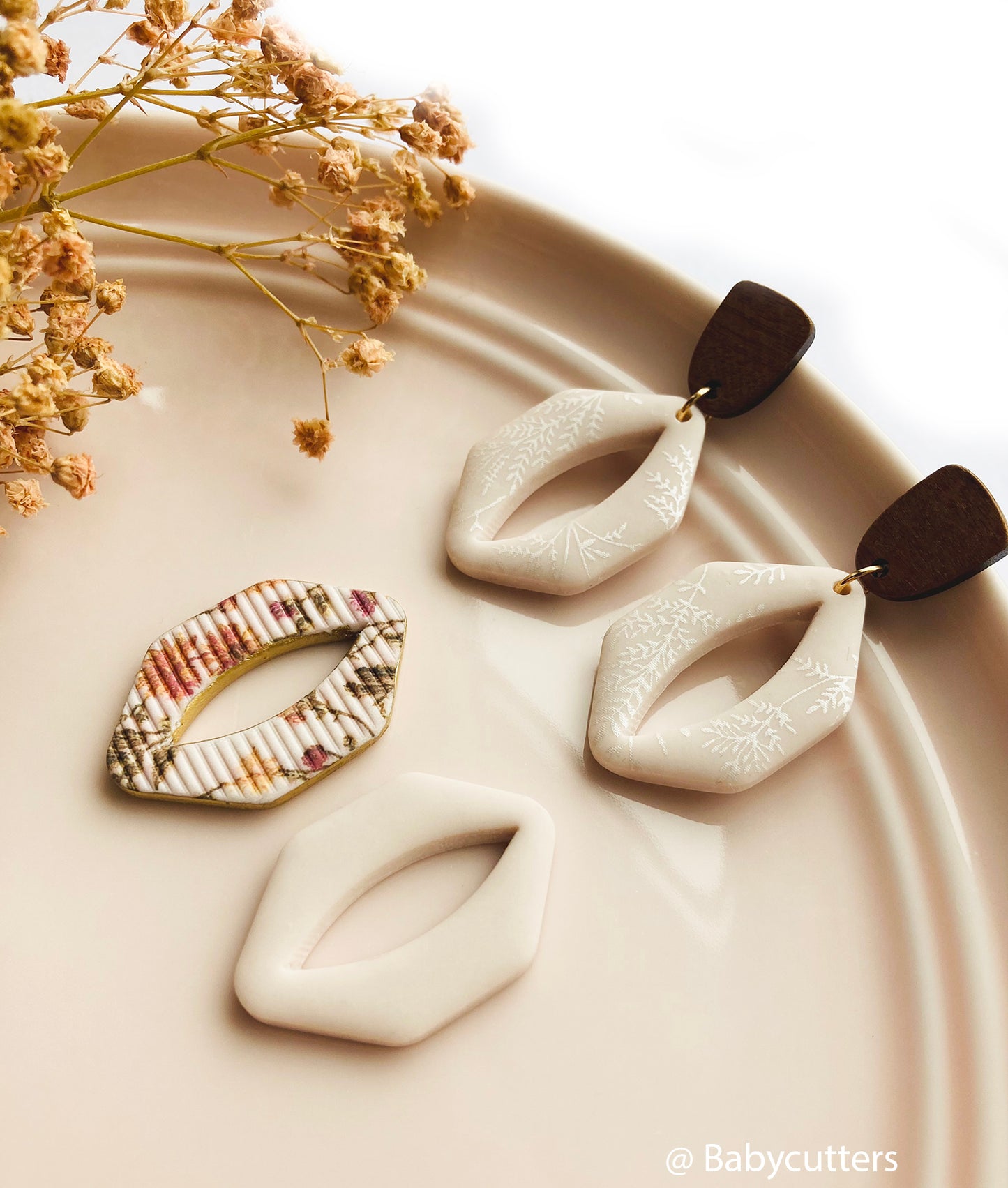 Diamond Shape with Oval Hole Polymer Clay Jewellery Cutter 33mm height- Polymer Clay Tools