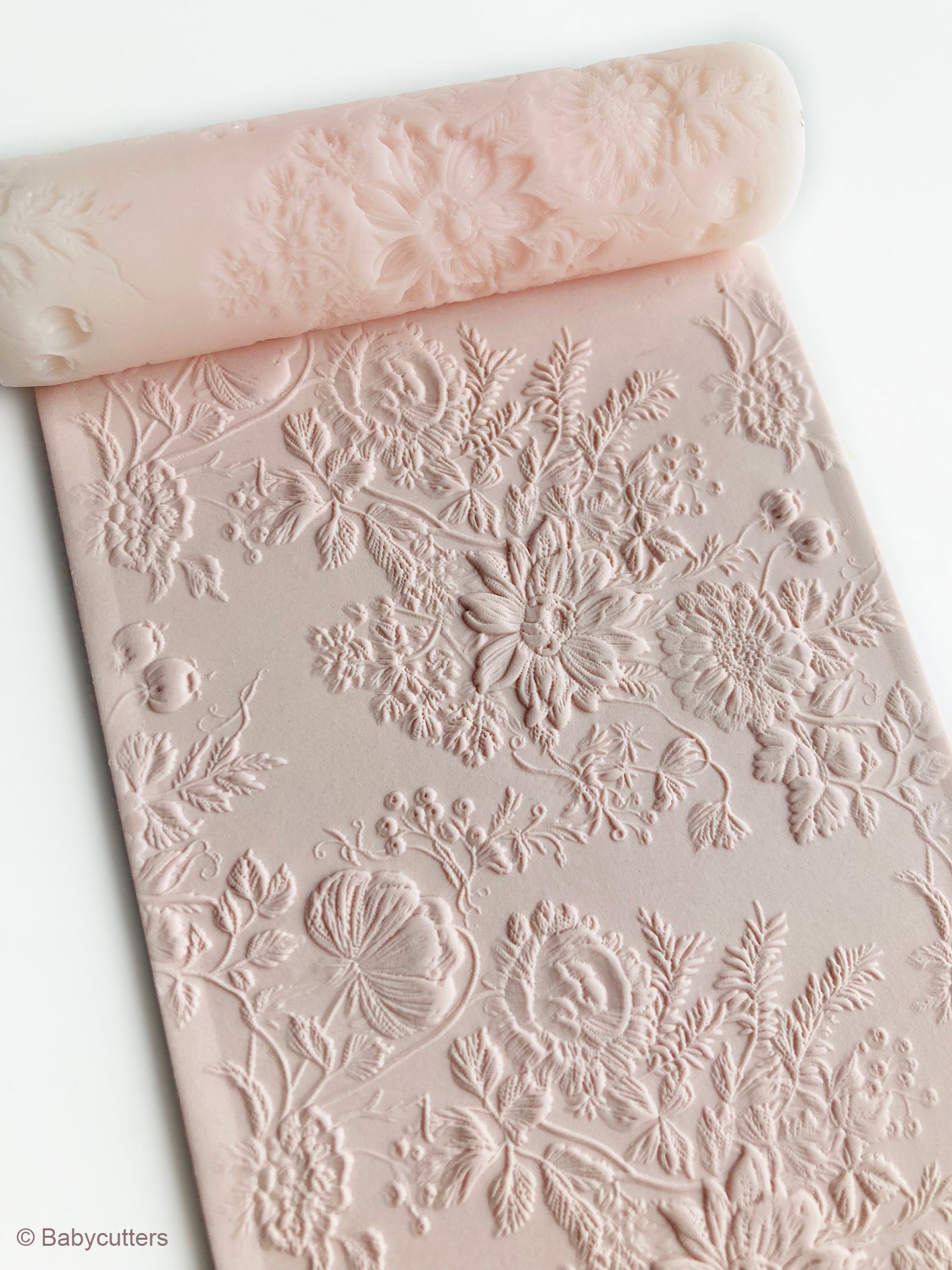 Beautiful Elegant Flower Bunch - Texture Roller Polymer Clay Stamps