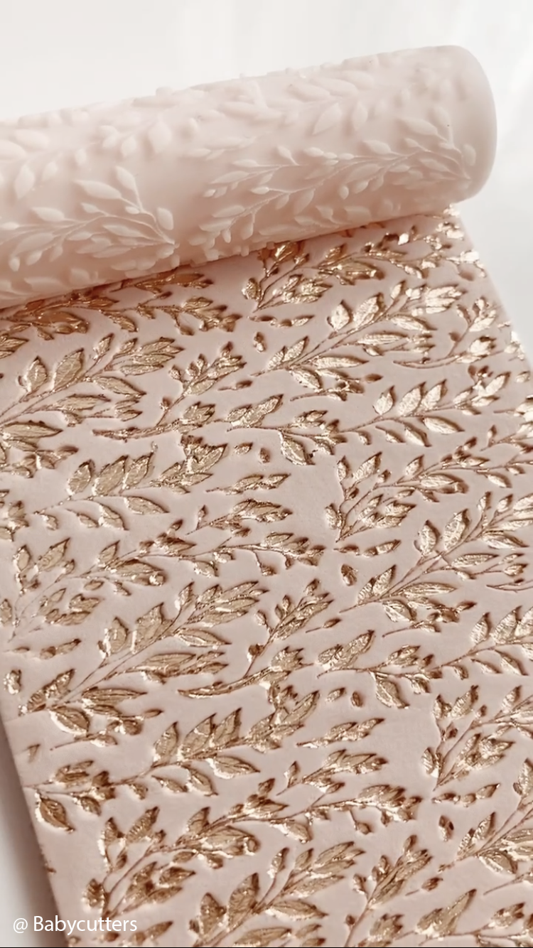 Elegant Vine Leaf - Texture Roller Polymer Clay Stamps