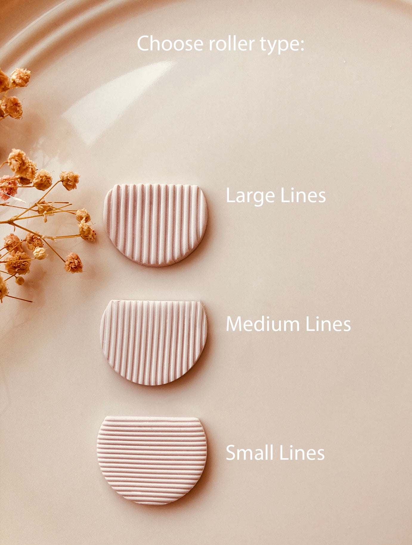 Line Rollers - Texture Roller Polymer Clay Stamps - Polymer Clay Tools 70mm Long - Small Roller / 3 Different Size