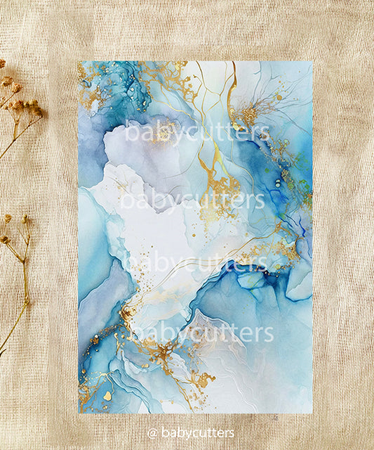 Alcohol Ink Pattern - Soft Blue - Image Transfer Paper