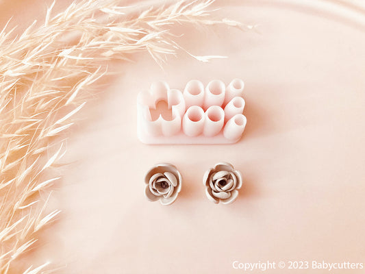 Rose Flower v2 Micro Cluster Cutter Polymer Clay Cutter Set - Polymer Clay Tools