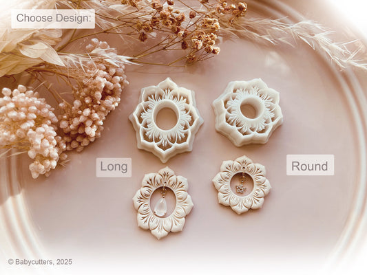 Long or Round Flower Pattern Summer Cutter with Hole - Polymer Clay Cutter Tools