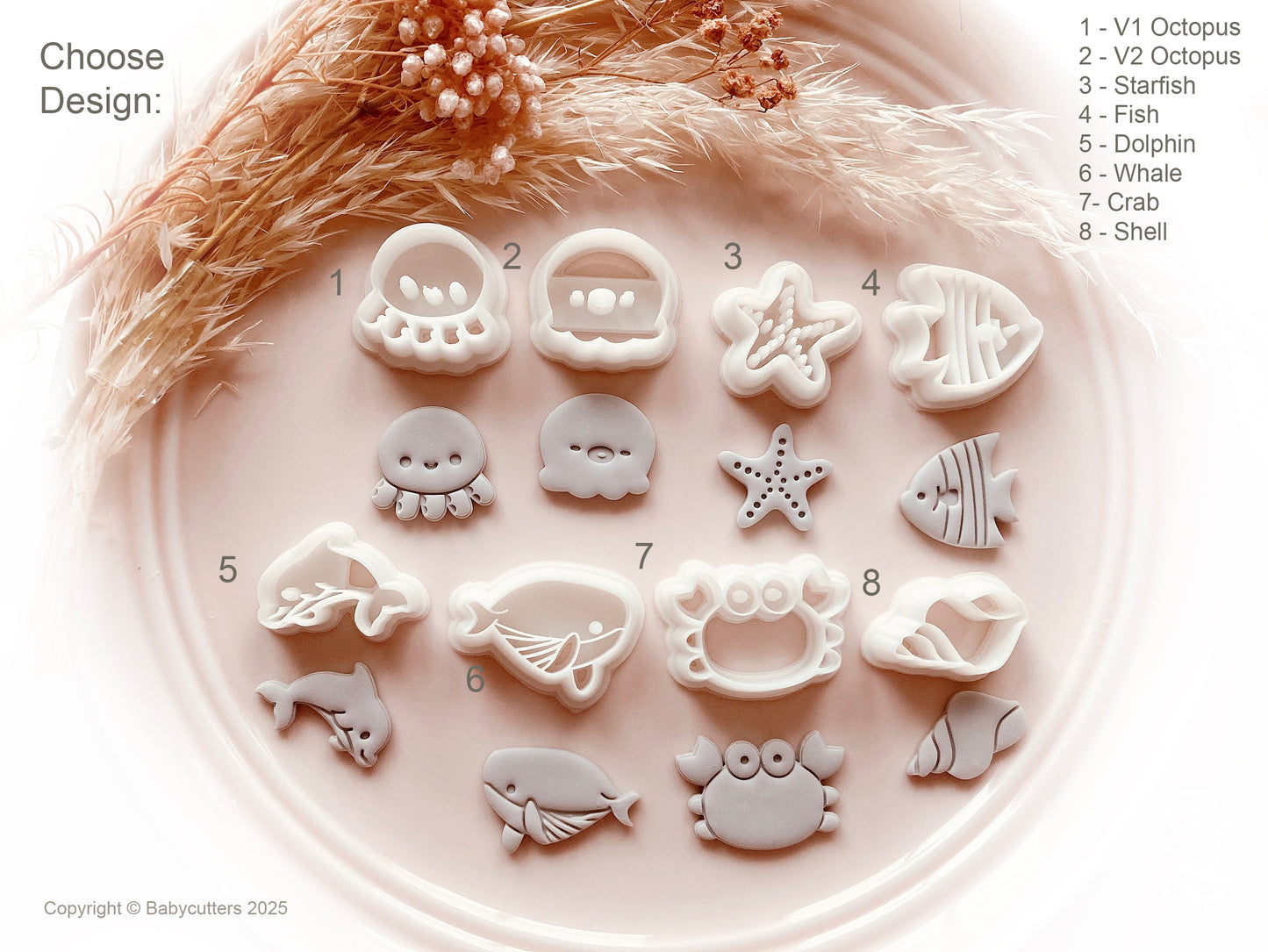 Sealife Sea Animal Shape Polymer Clay Cutter Octopus Crab Fish Dolphin Whale Shell Starfish - Polymer Clay Tools
