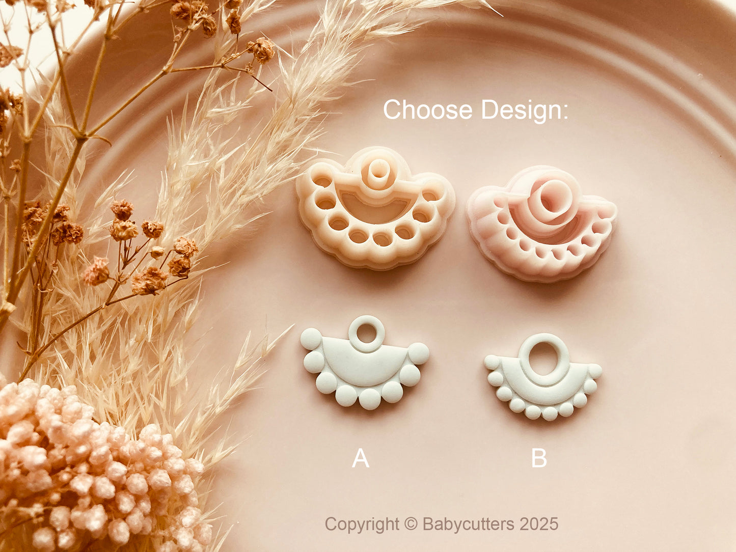 Rounded Circle Boho Pattern Cutter Shape with Hole - Polymer Clay Cutter Tools