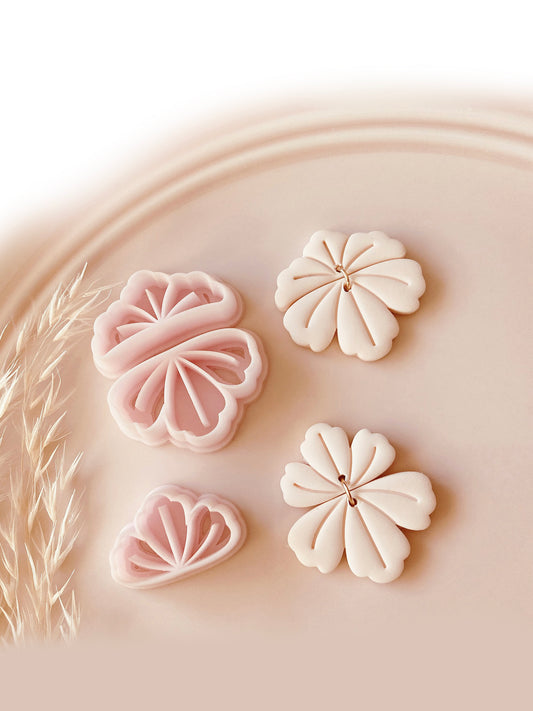 Cute Debossed Flower Shape Polymer Clay Cutter Set - Polymer clay Tools