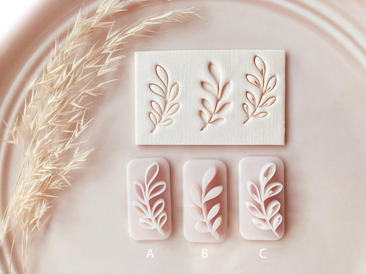 Branch Leaf Stamps v2 - Micro Cutter Polymer Clay Cutter - Polymer Clay Tools - 30mm