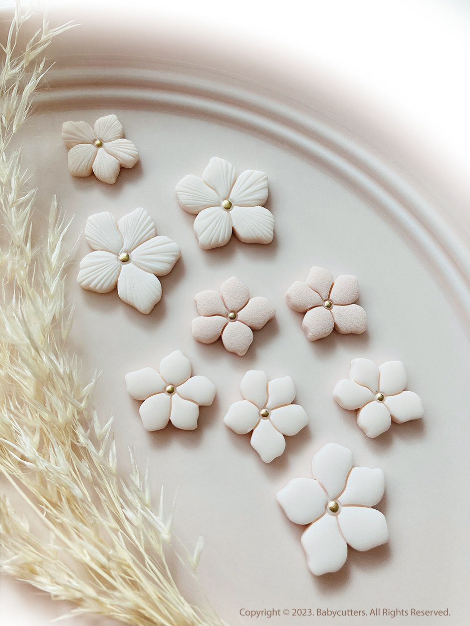 3 Small Little Flower Shape & Flower Line Roller Polymer Clay Cutter