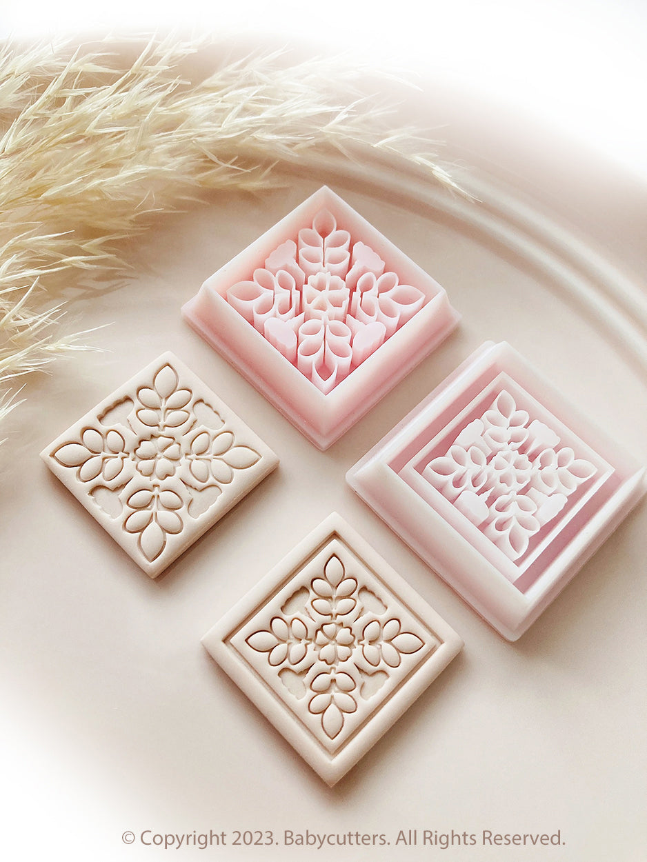 Flower Tile Pattern Shape Embossed Cutter