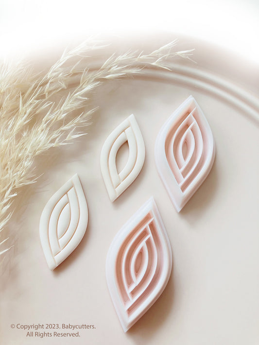 Oval Diamond Shape Modern Drop Dangle Polymer Clay Cutter