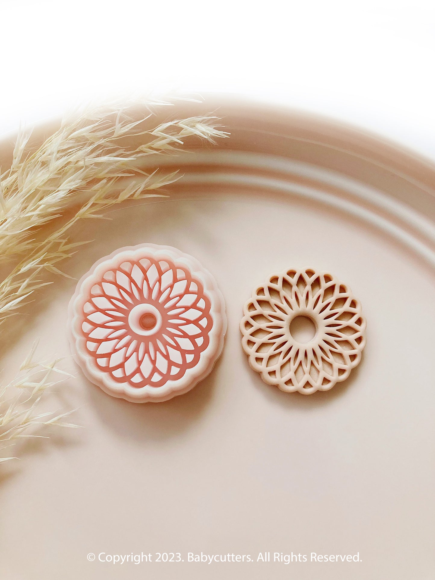 30mm - Dahlia Flower Petal Embossed Shape Polymer Clay Jewellery Cutter