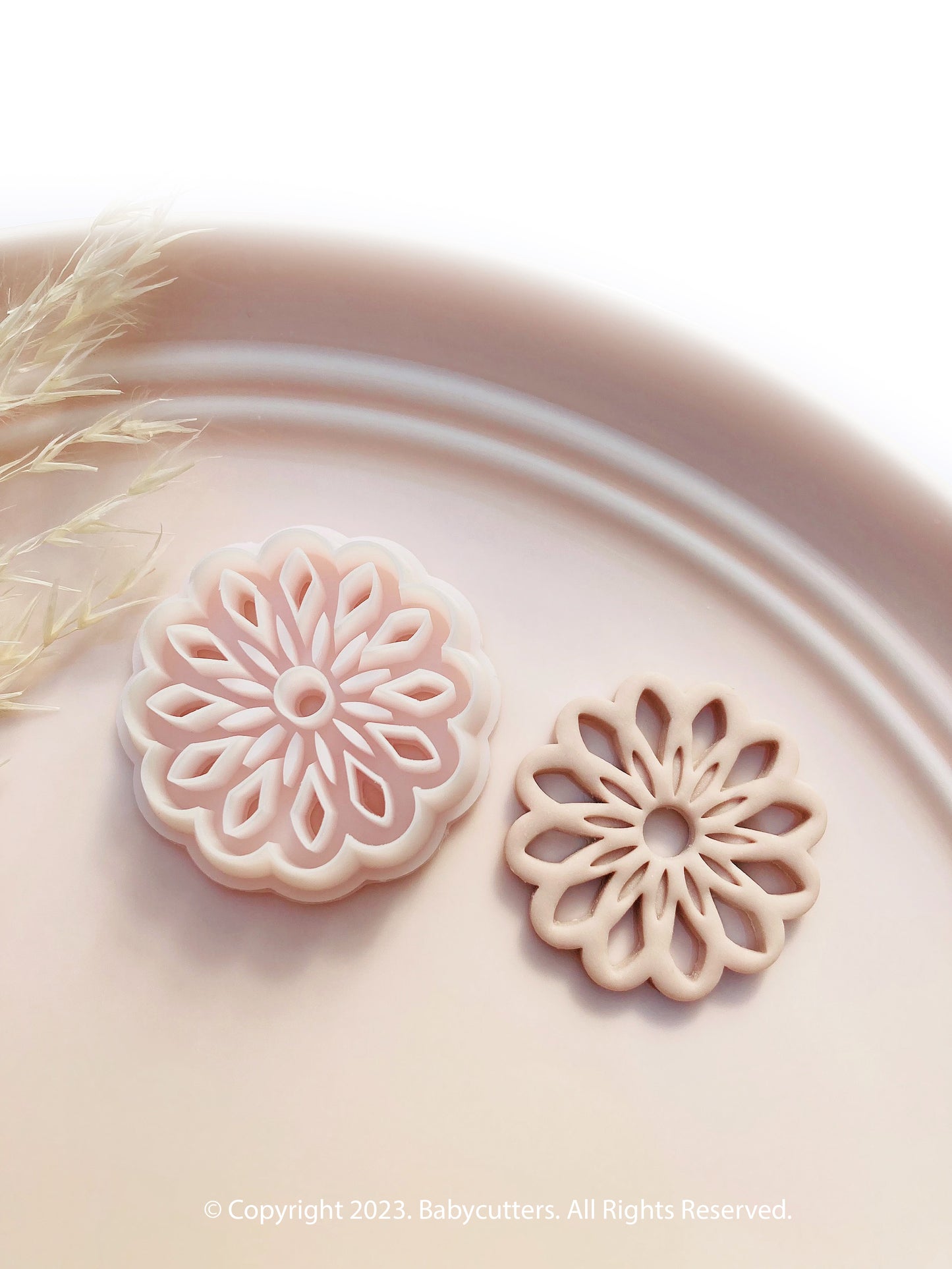 30mm - 12 Petal Flower Shape with Diamond Hole Polymer Clay Jewellery Cutter