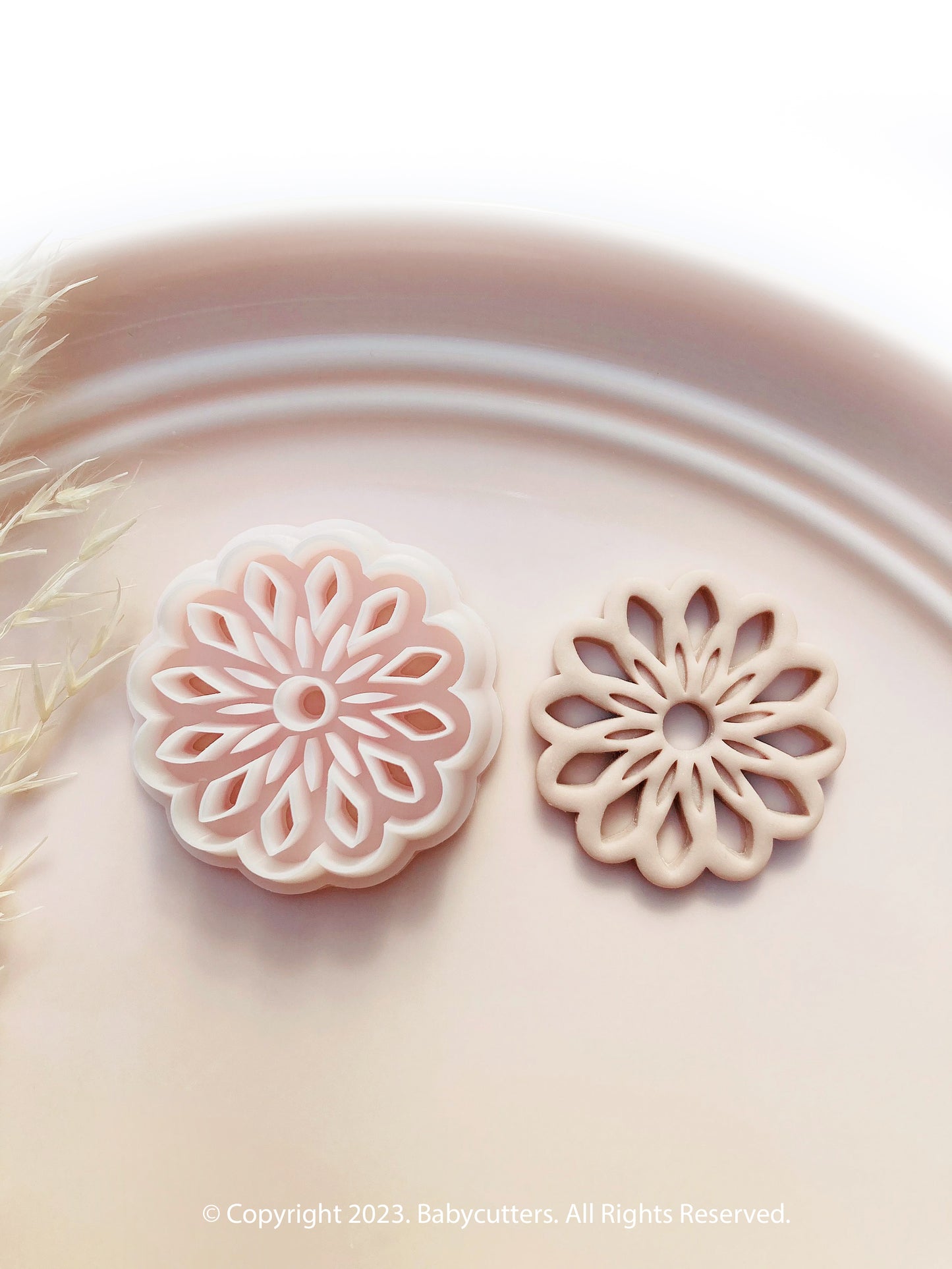 30mm - 12 Petal Flower Shape with Diamond Hole Polymer Clay Jewellery Cutter
