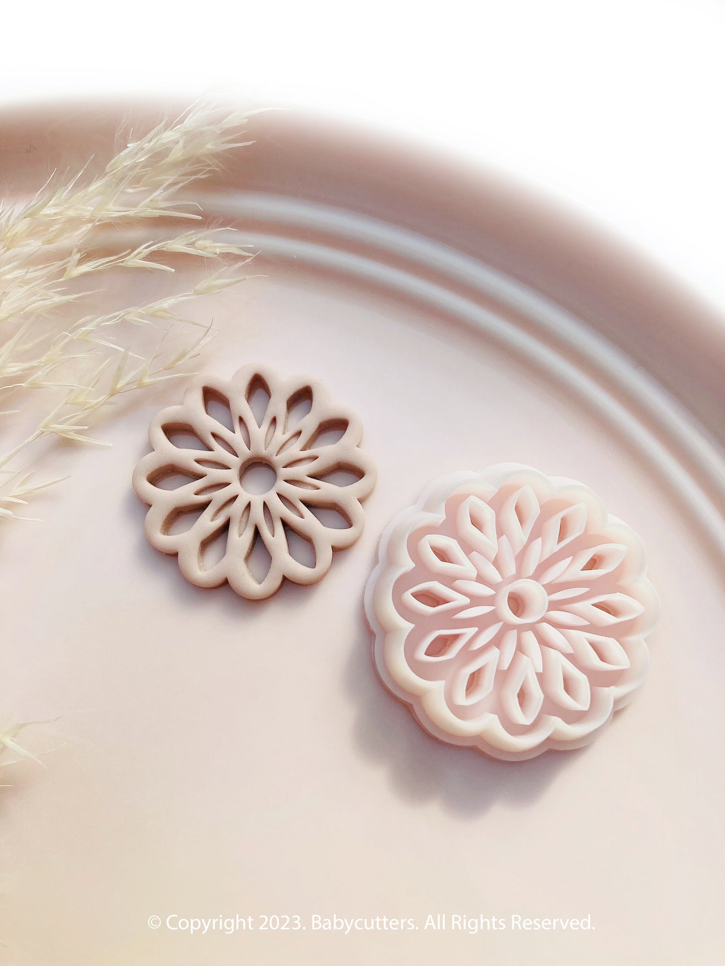 30mm - 12 Petal Flower Shape with Diamond Hole Polymer Clay Jewellery Cutter