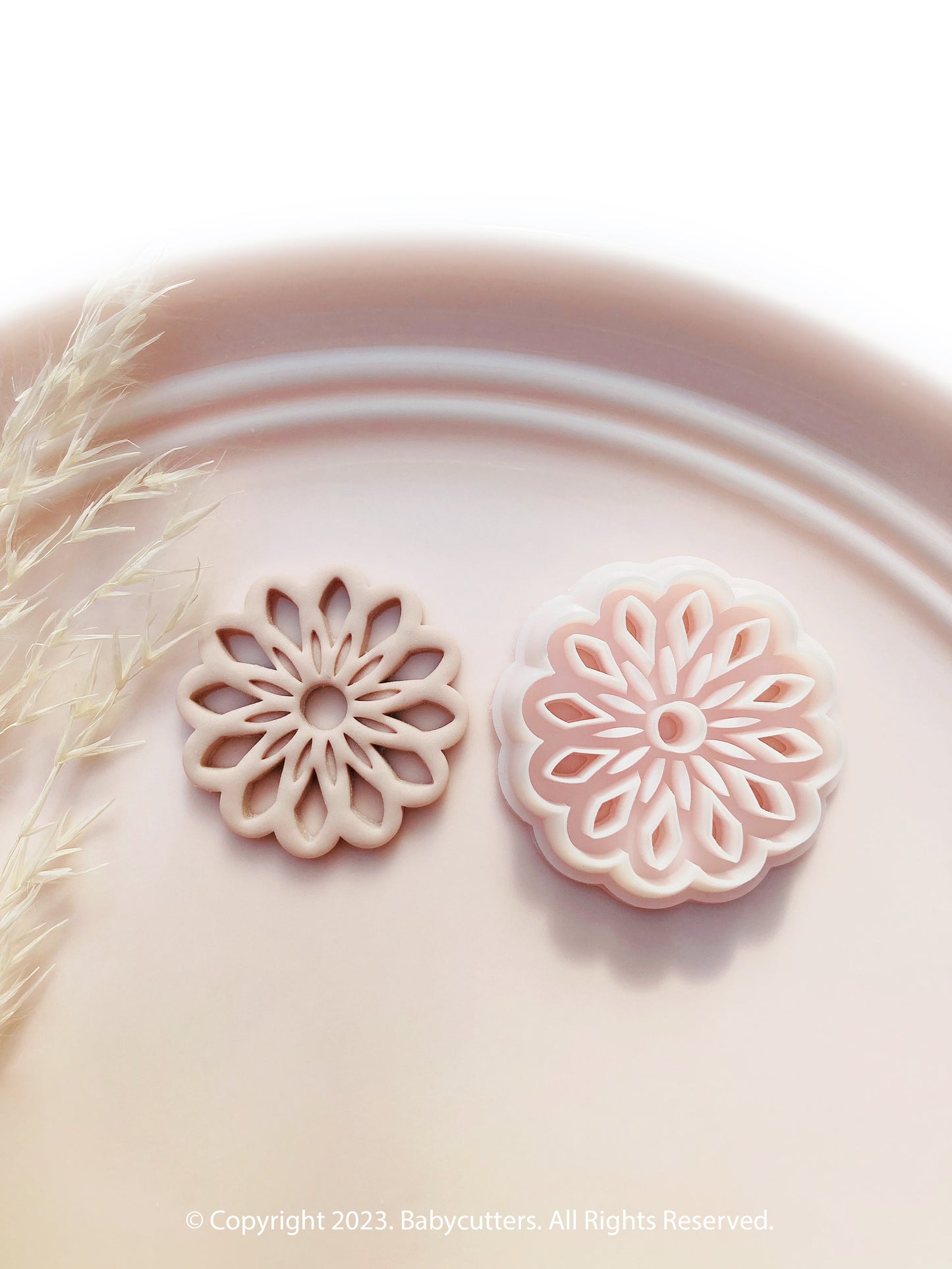 30mm - 12 Petal Flower Shape with Diamond Hole Polymer Clay Jewellery Cutter